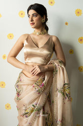 Velora Beige Stretchable Blouse